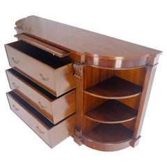 Mahogany c1940s 3 Drawer Shelves Sideboard Credenza Console MINT