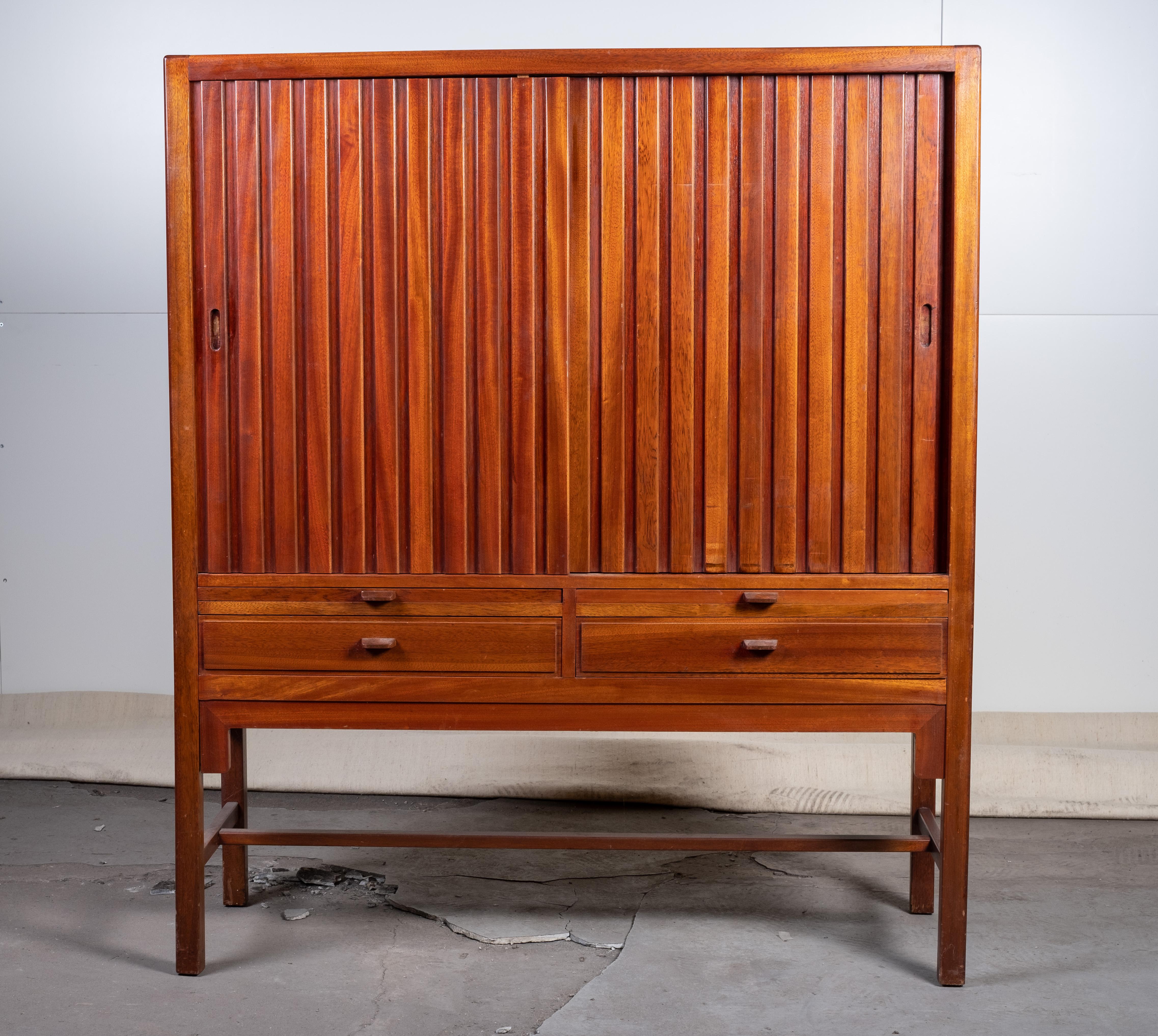 Mid-Century Modern Mahogany Cabinet by Hans J. Wegner, Denmark, 1950s For Sale
