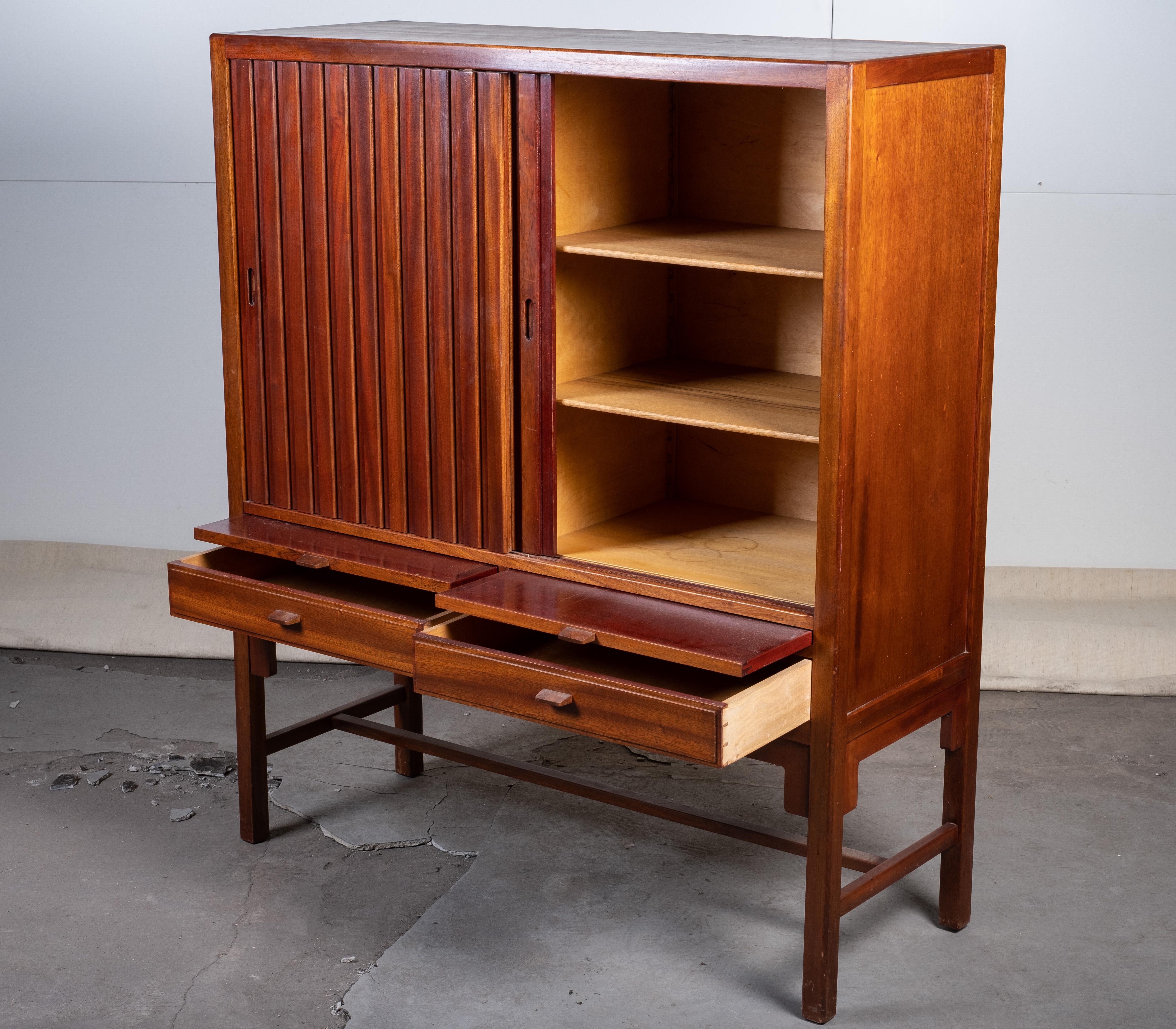 Mid-20th Century Mahogany Cabinet by Hans J. Wegner, Denmark, 1950s For Sale