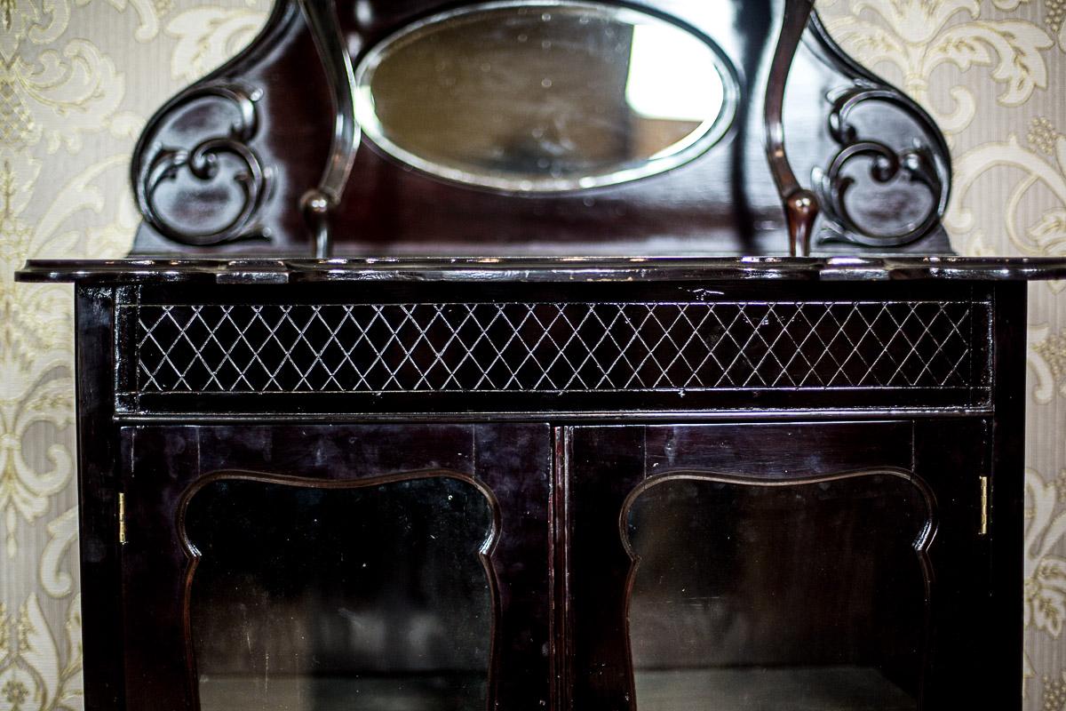 Ornate Mahogany Cabinet from the 19th Century in Bark Bronze In Good Condition For Sale In Opole, PL