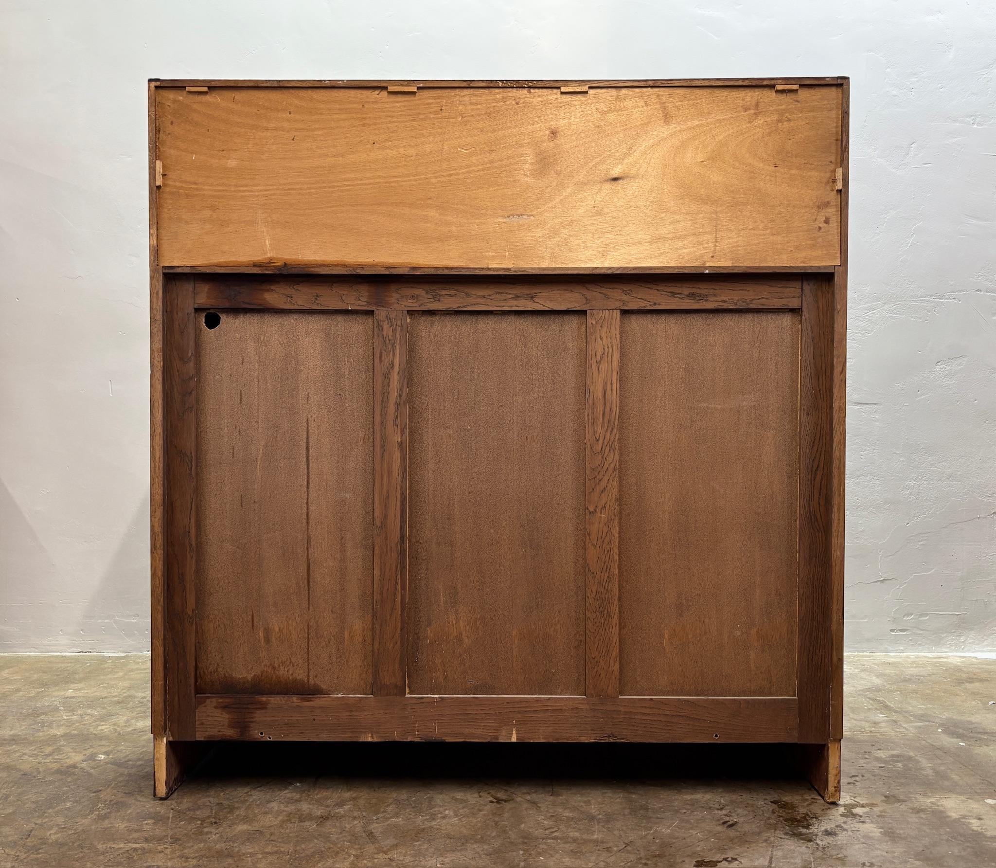 Glass Mahogany Cabinet with Mirrored Shelf c.1970's For Sale