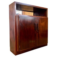 Mahogany Cabinet with Mirrored Shelf c.1970's
