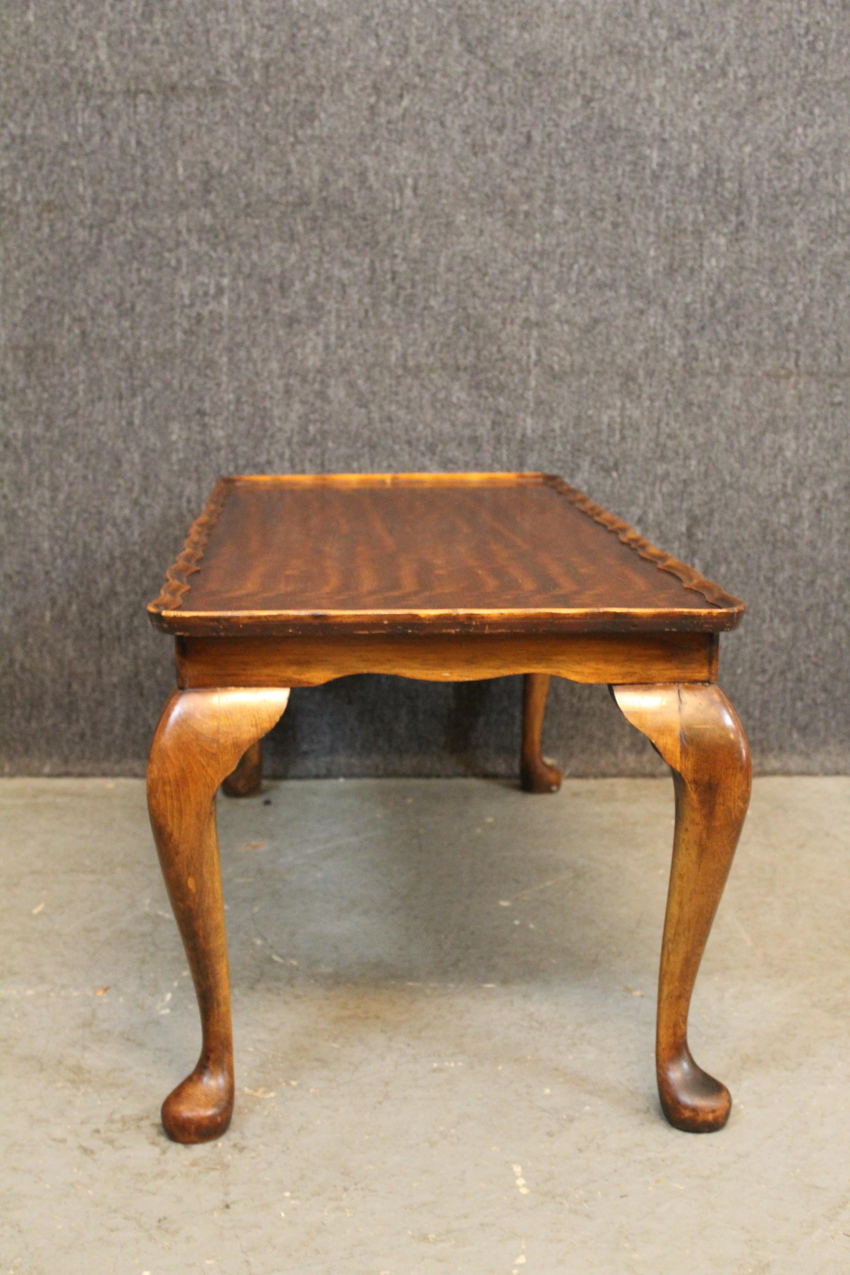 Carved Mahogany Cabriole Table by Bevan Funnell for Reprodux England For Sale