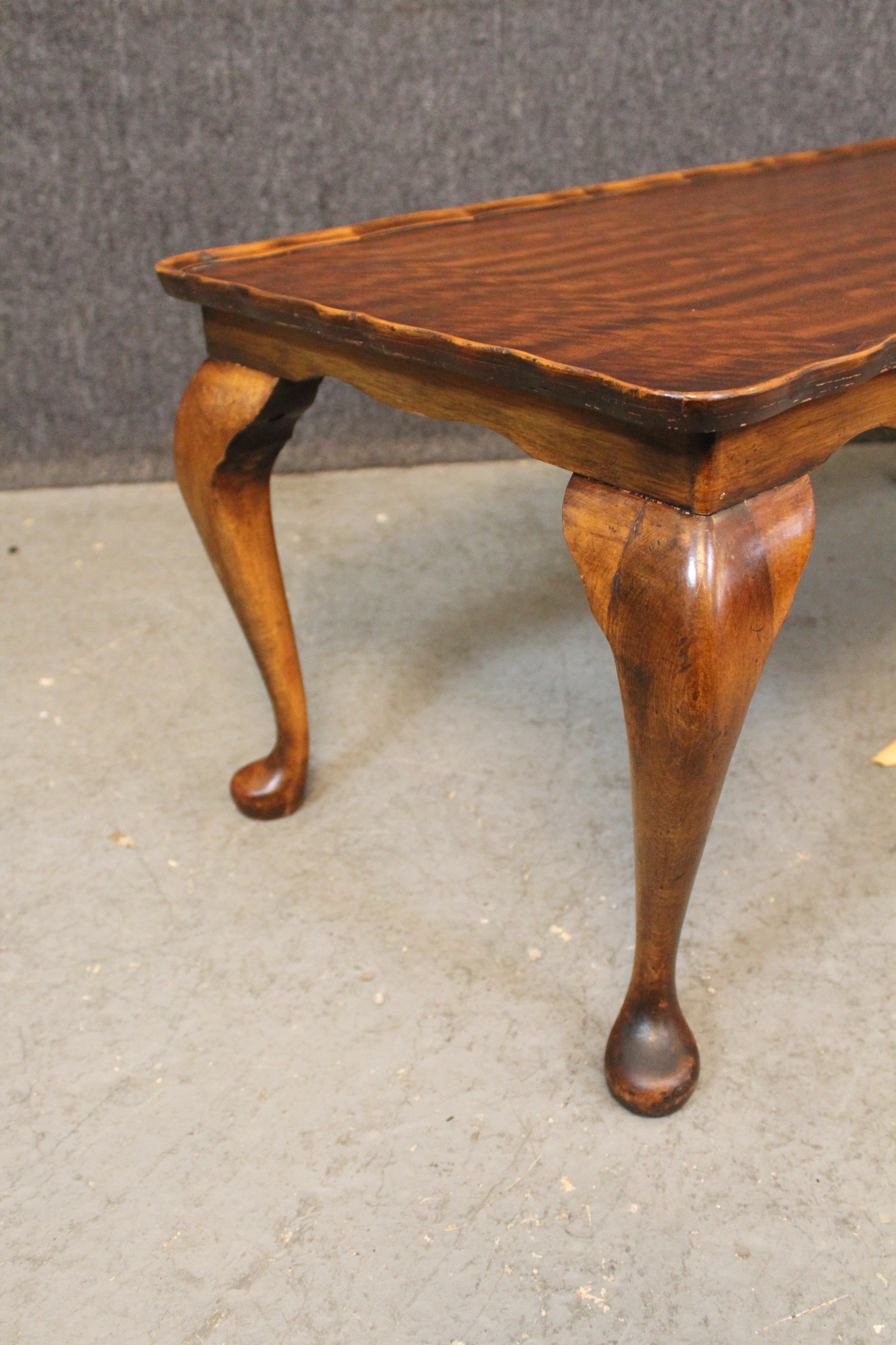 Wood Mahogany Cabriole Table by Bevan Funnell for Reprodux England For Sale