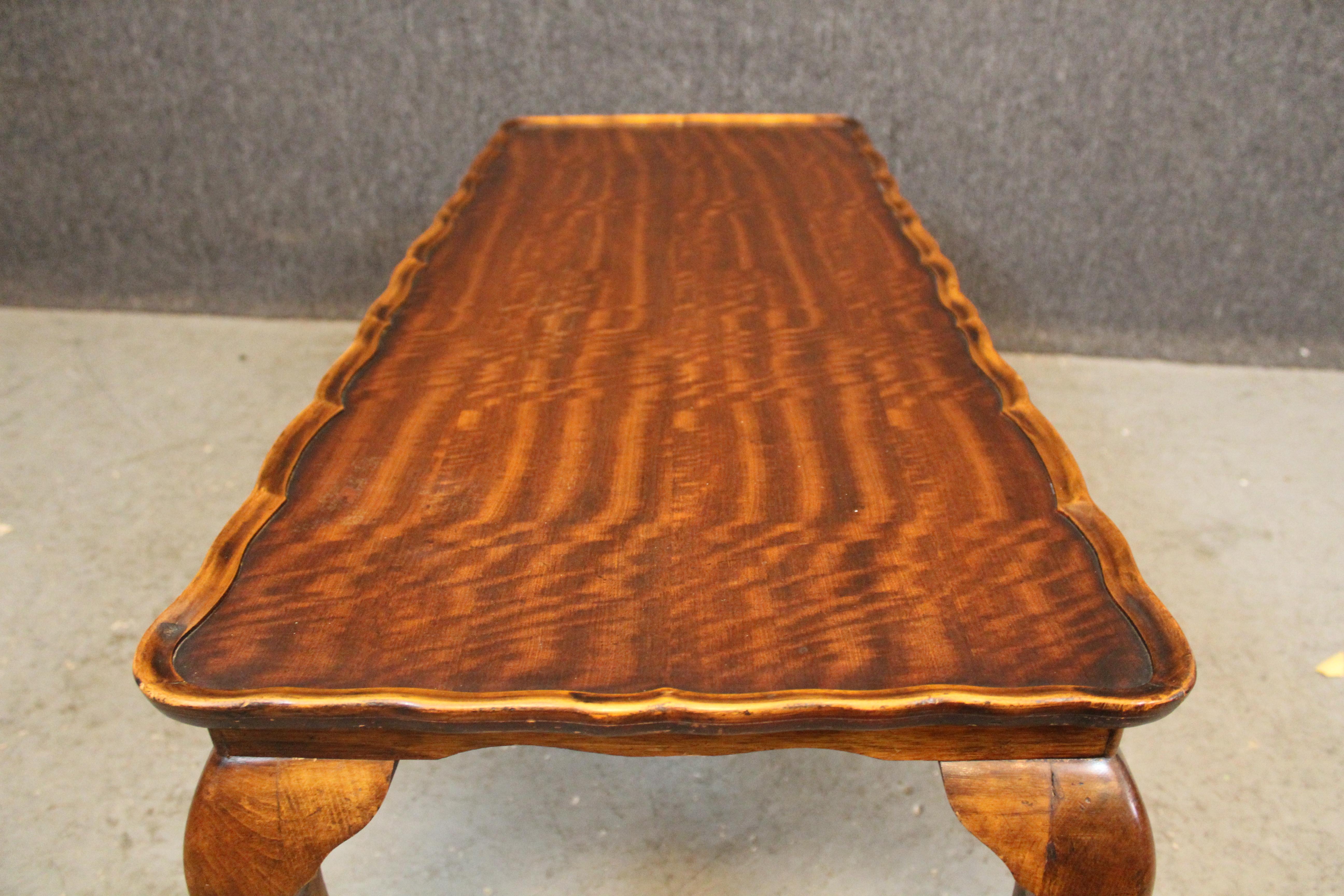 Mahogany Cabriole Table by Bevan Funnell for Reprodux England For Sale 1