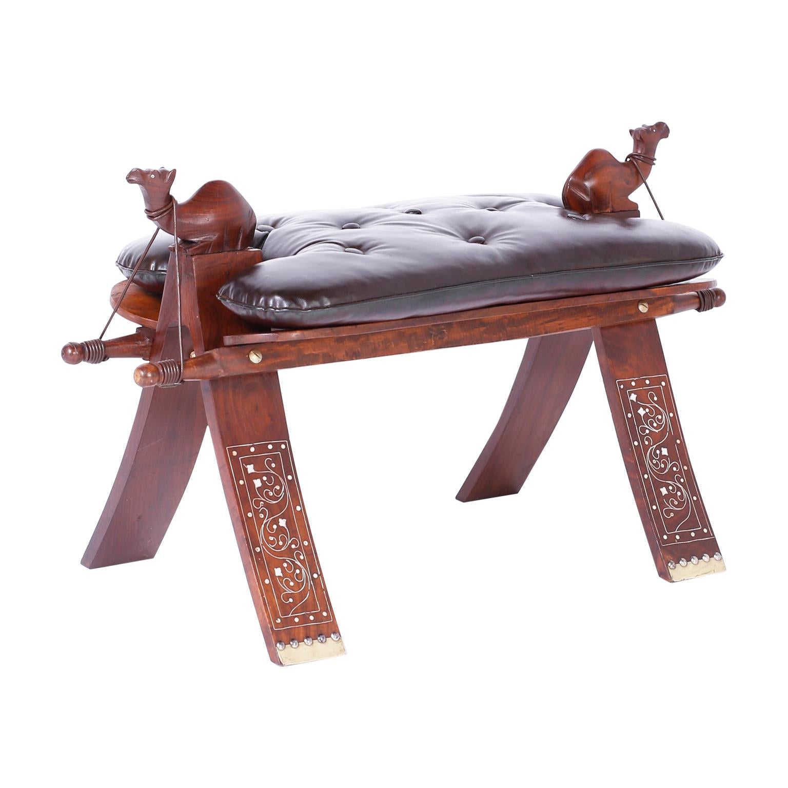 Mahogany Camel Saddle Foot Stool