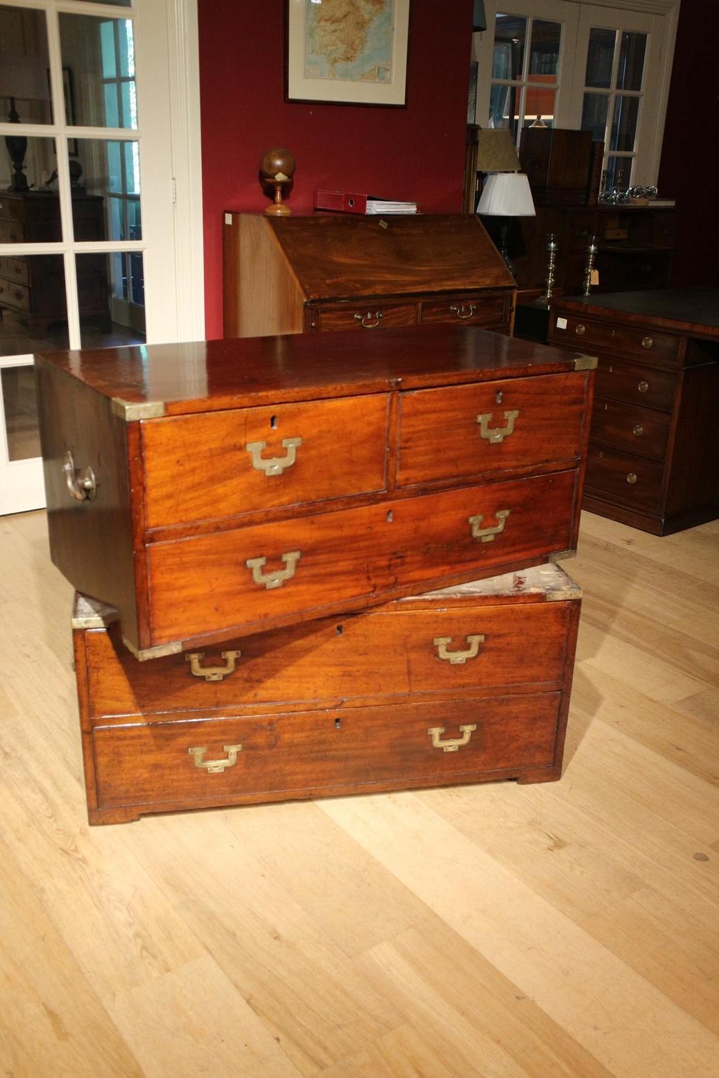 Mahogany Campaign Chest of Drawers 8