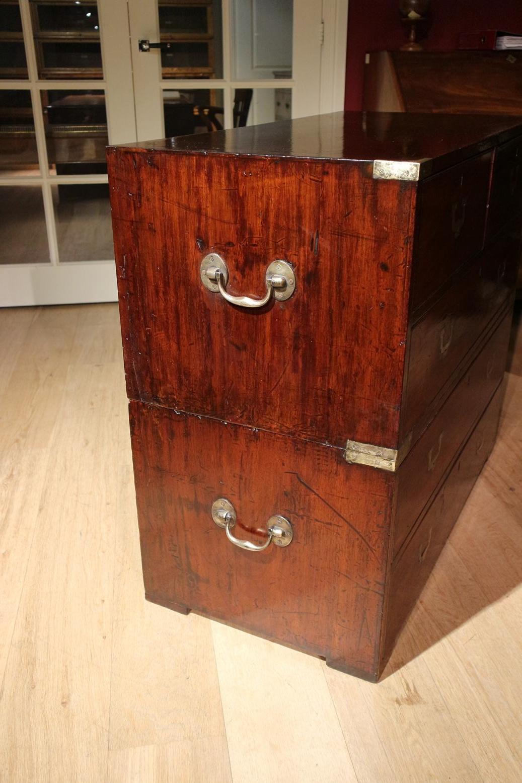 Mahogany Campaign Chest of Drawers 5