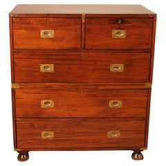 Antique Mahogany Campaign Chest of Drawers