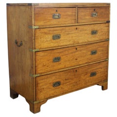 Mahogany Campaign Chest of Drawers, One Piece