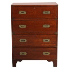 Mahogany Campaign Chest-on-Chest with Secretary