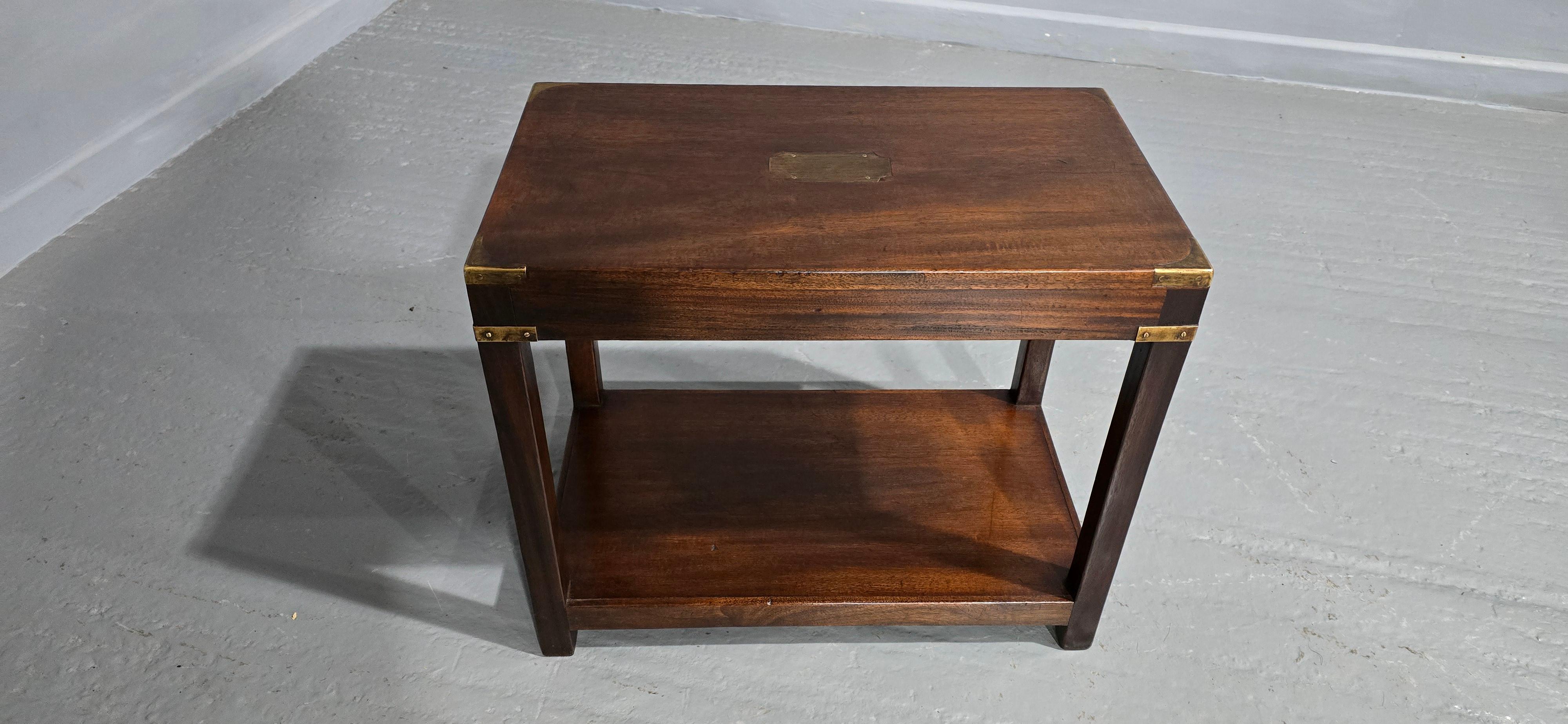 Mahogany Campaign Lamp Table In Good Condition For Sale In Swadlincote, GB