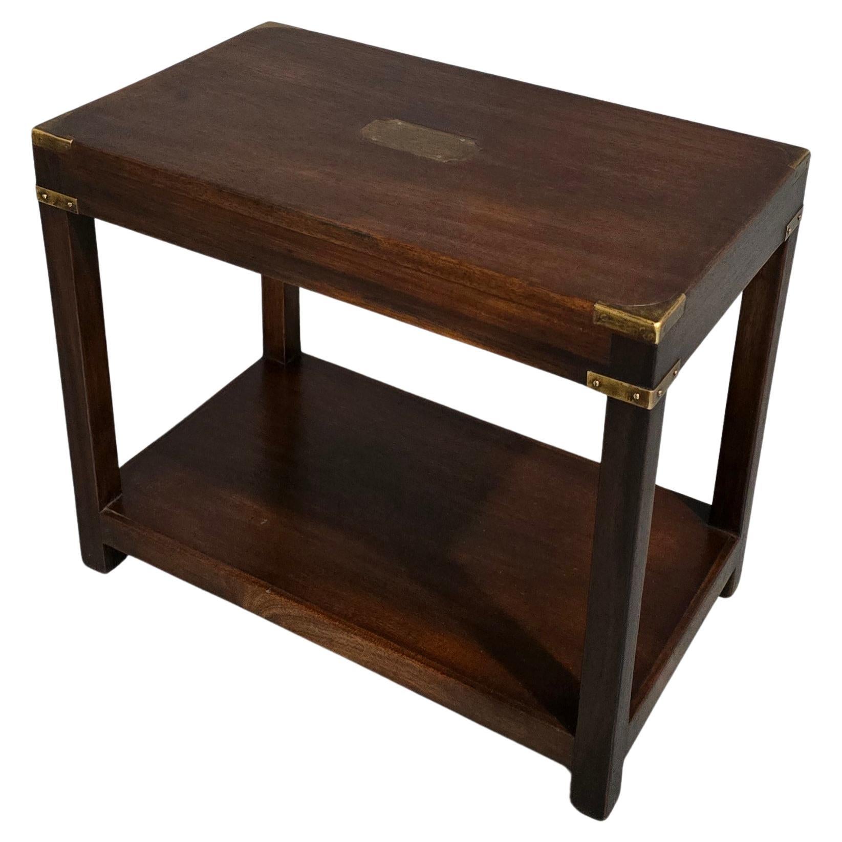 Mahogany Campaign Lamp Table