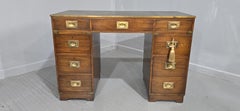 Mahogany Campaign Pedestal Desk