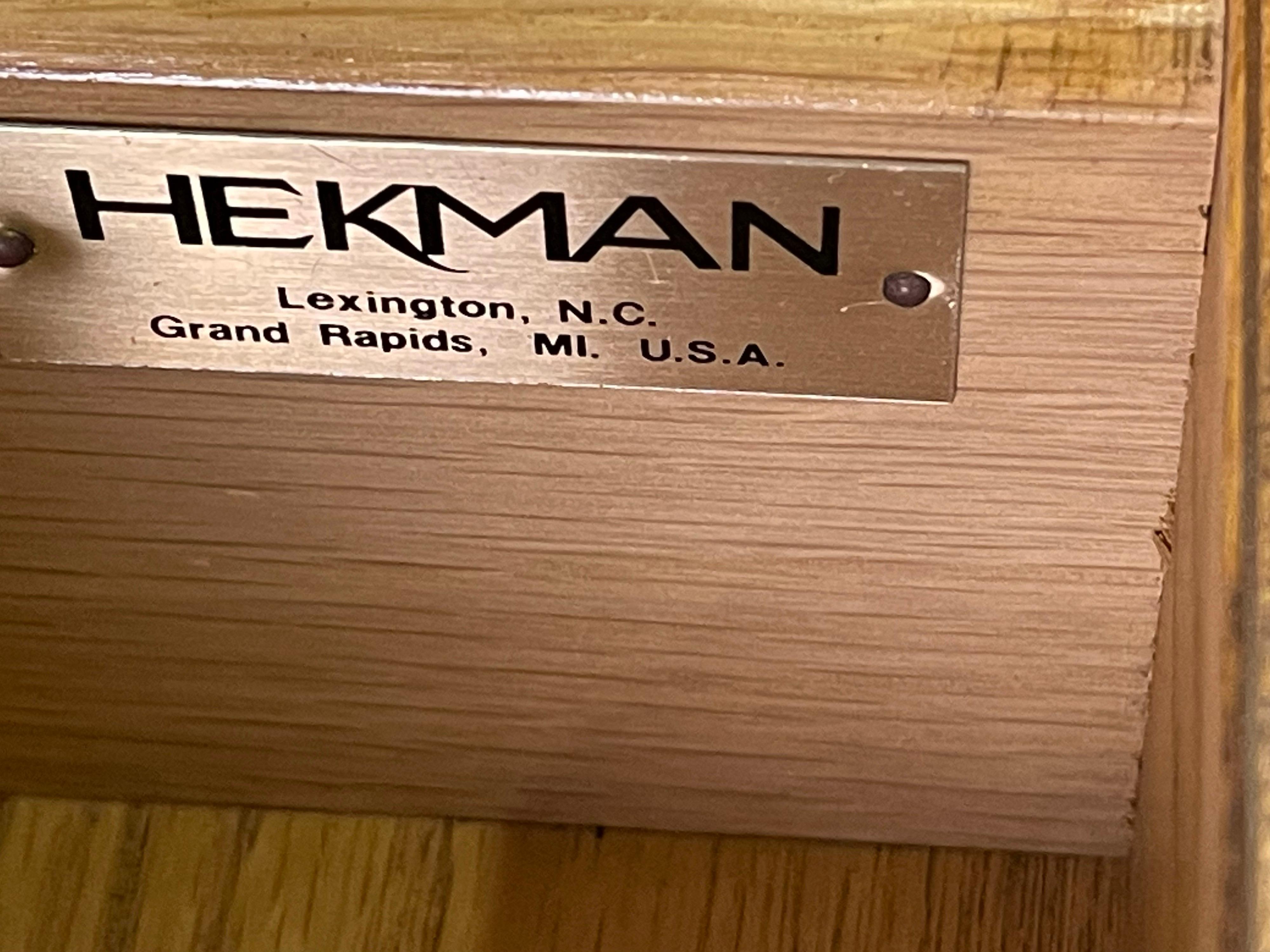 Mahogany Campaign Style Console Table by Hekman For Sale 4
