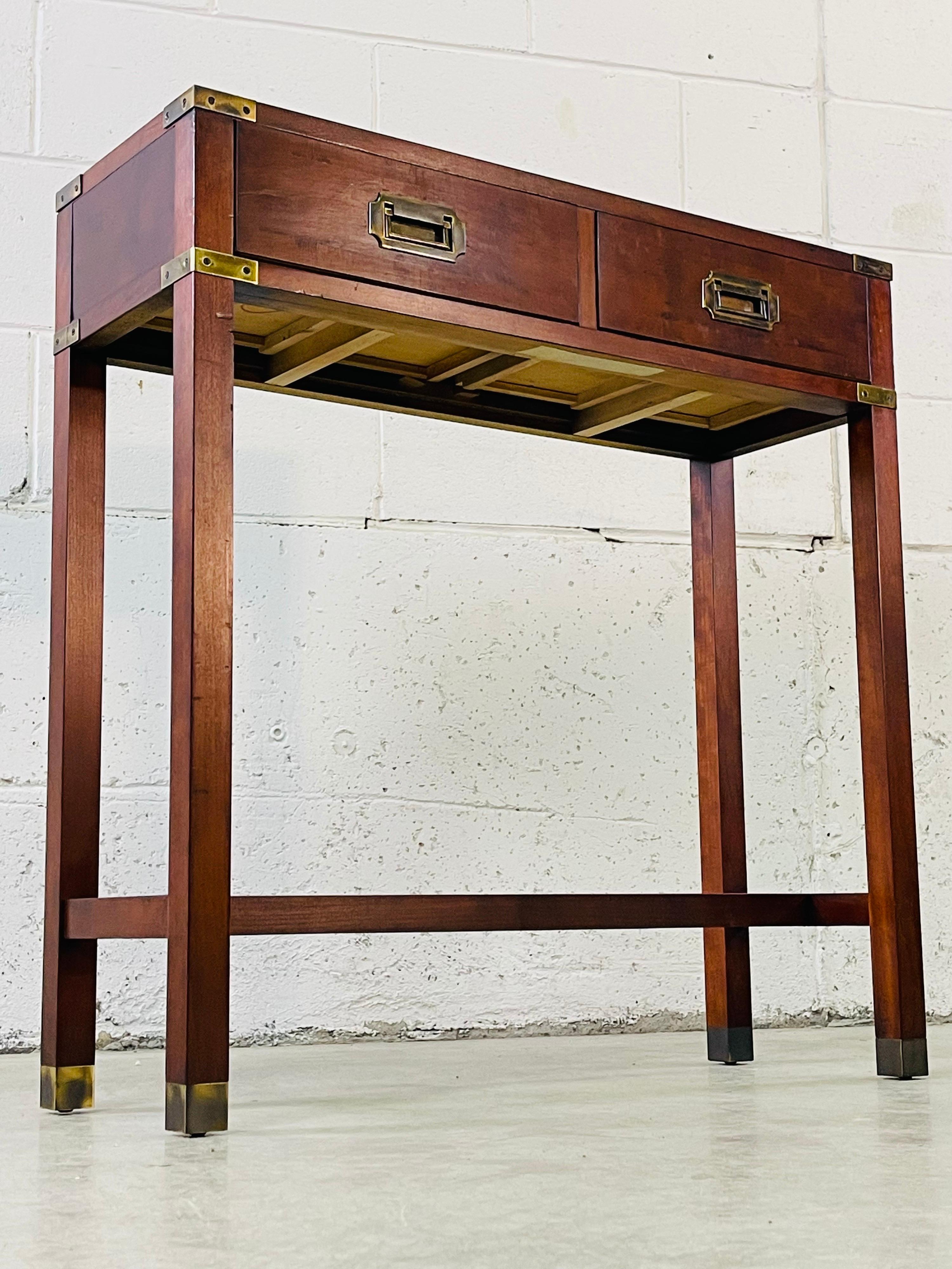 Mahogany Campaign Style Console Table by Hekman For Sale 5