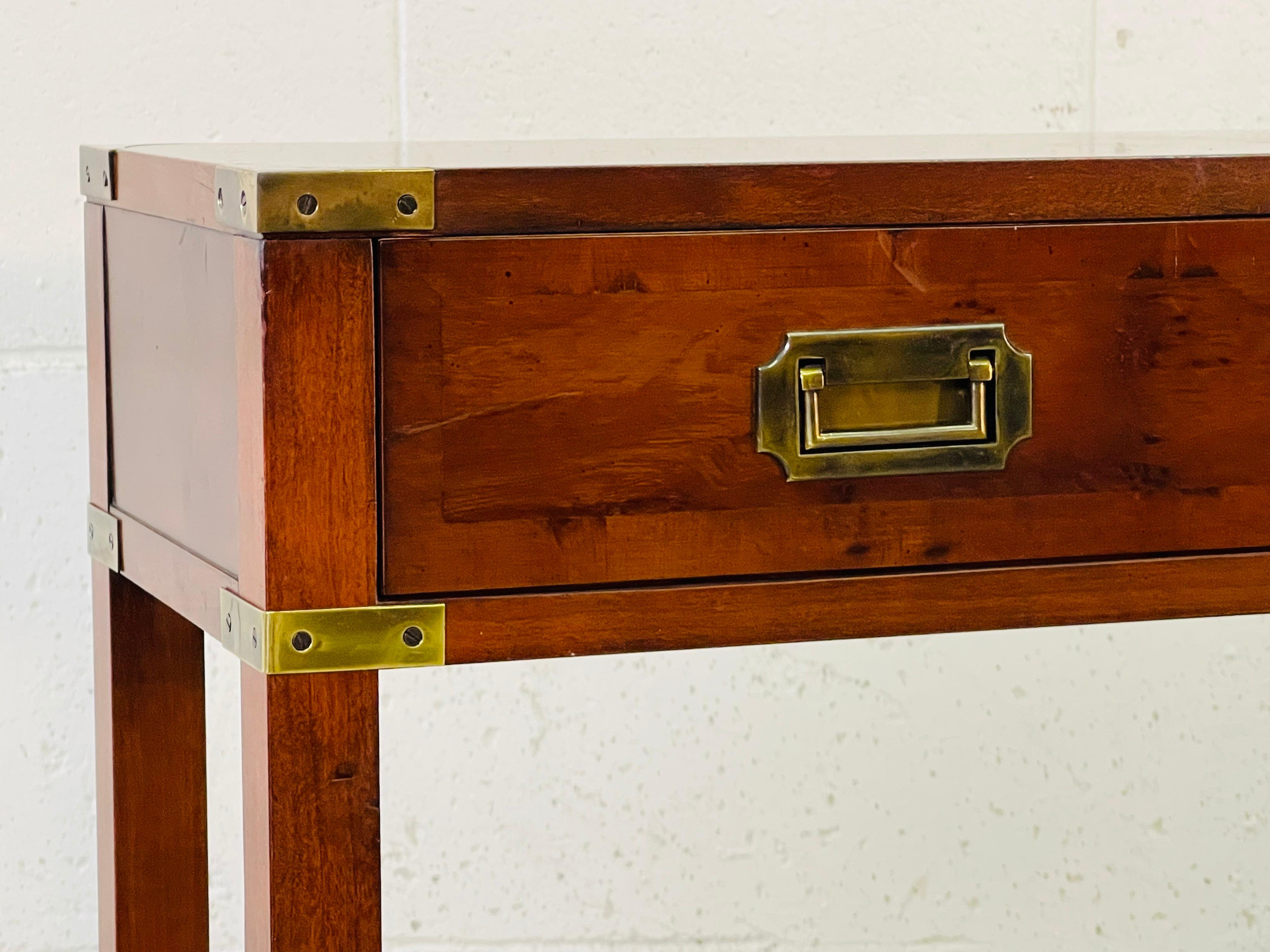 Mahogany Campaign Style Console Table by Hekman For Sale 2