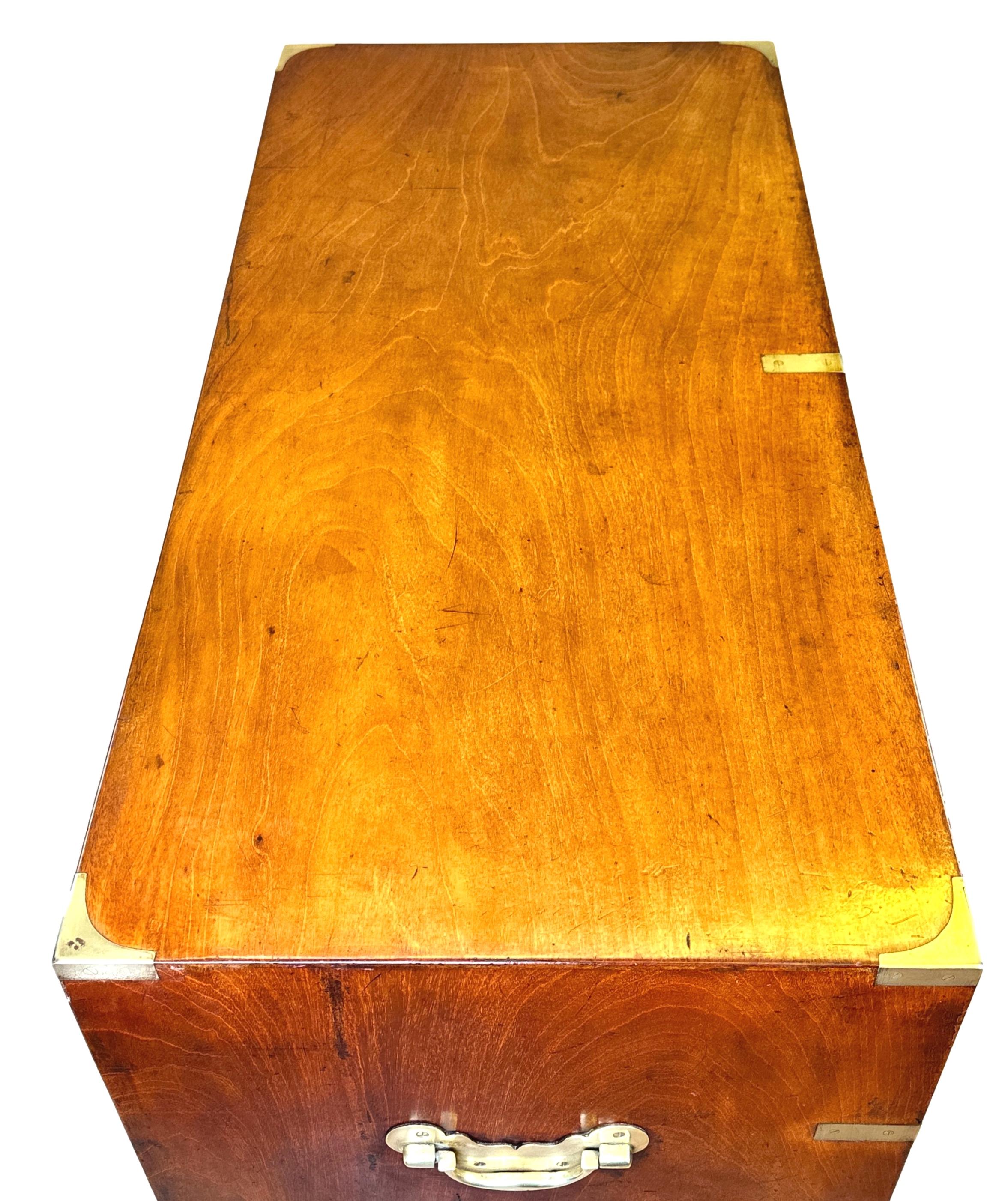 English Mahogany & Camphor Military Campaign Chest of Drawers