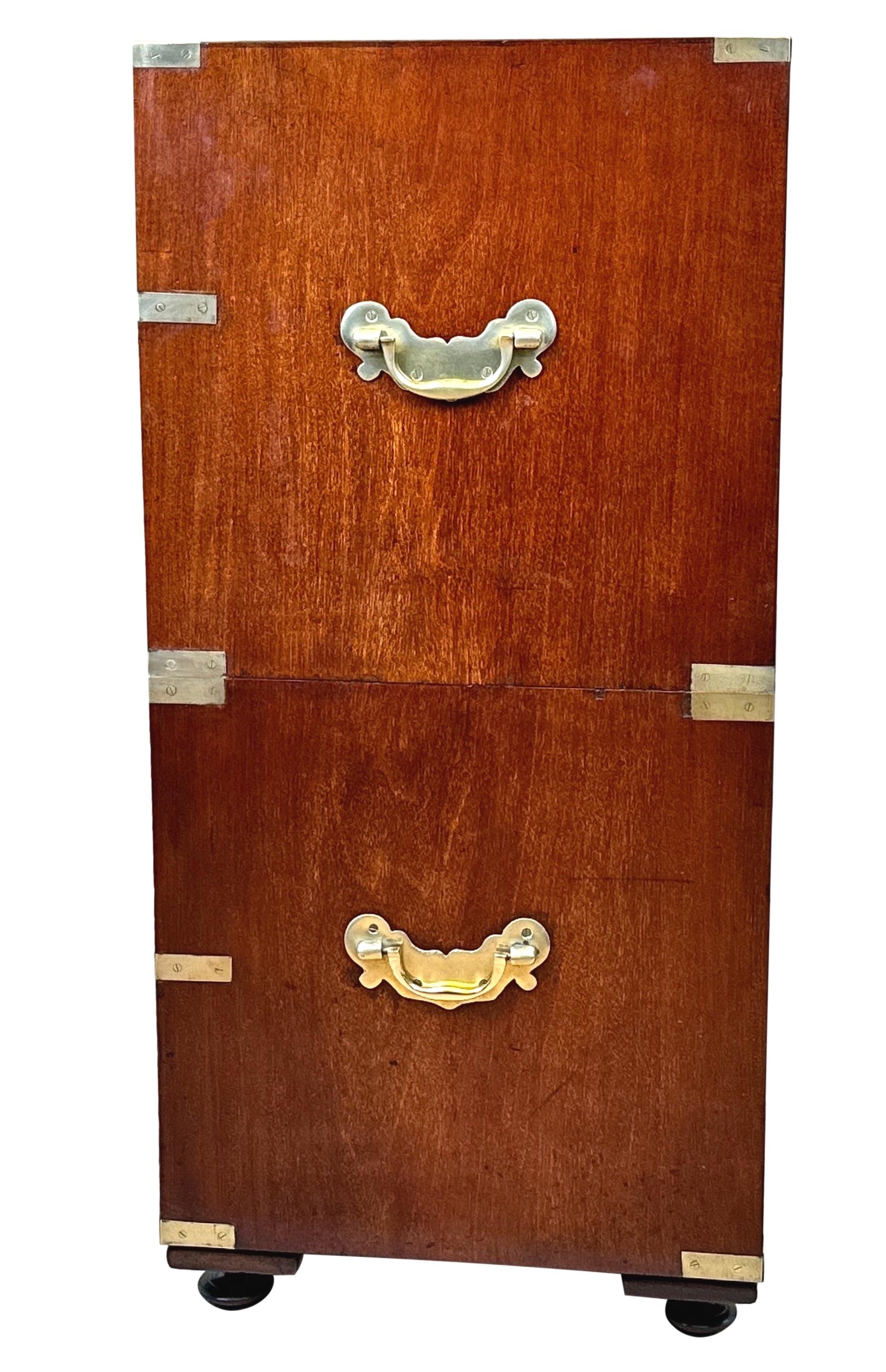 Mahogany & Camphor Military Campaign Chest of Drawers 3