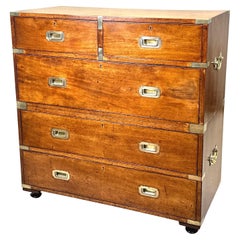 Mahogany & Camphor Military Campaign Chest of Drawers