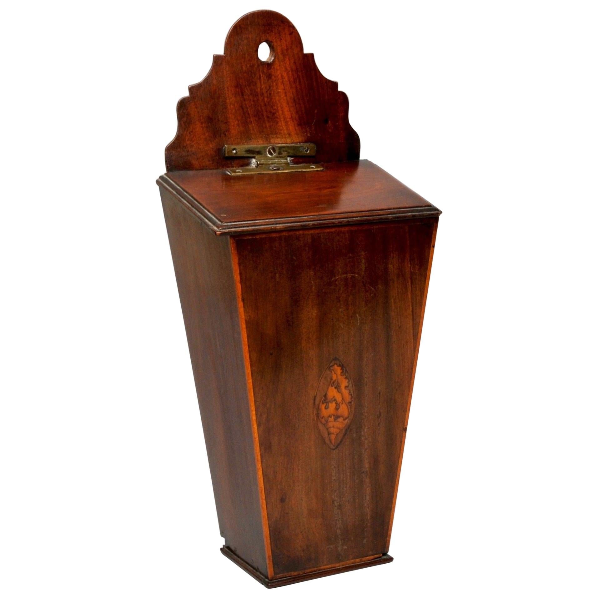 Mahogany Candle Box with a Satinwood Shell Inlay, circa 1790