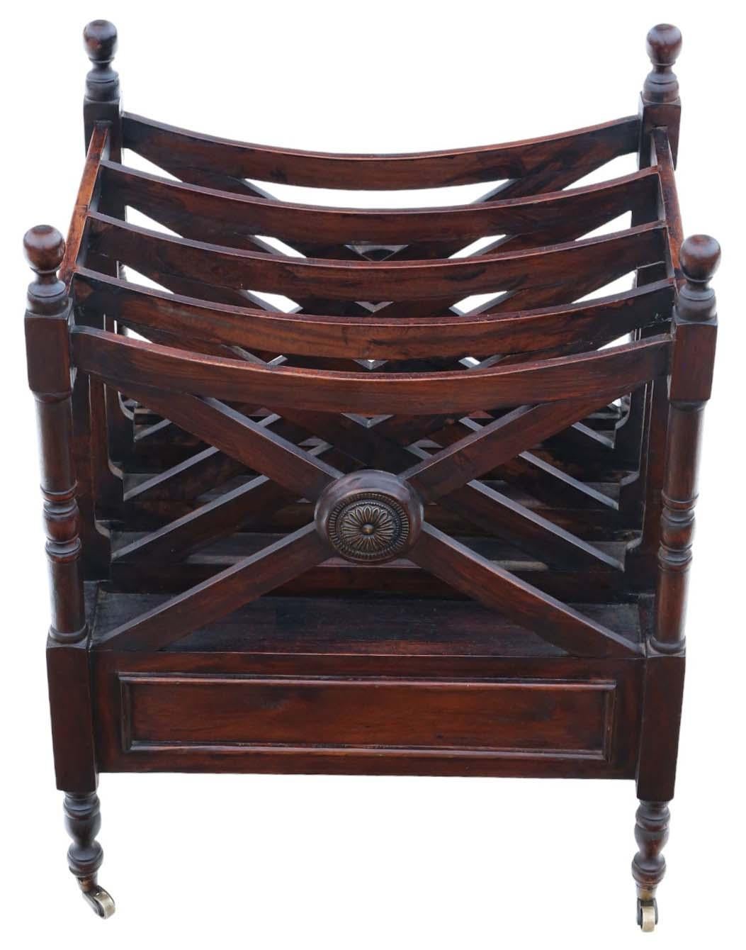Mid-20th Century Mahogany Canterbury Magazine Rack - Fine Quality Vintage For Sale