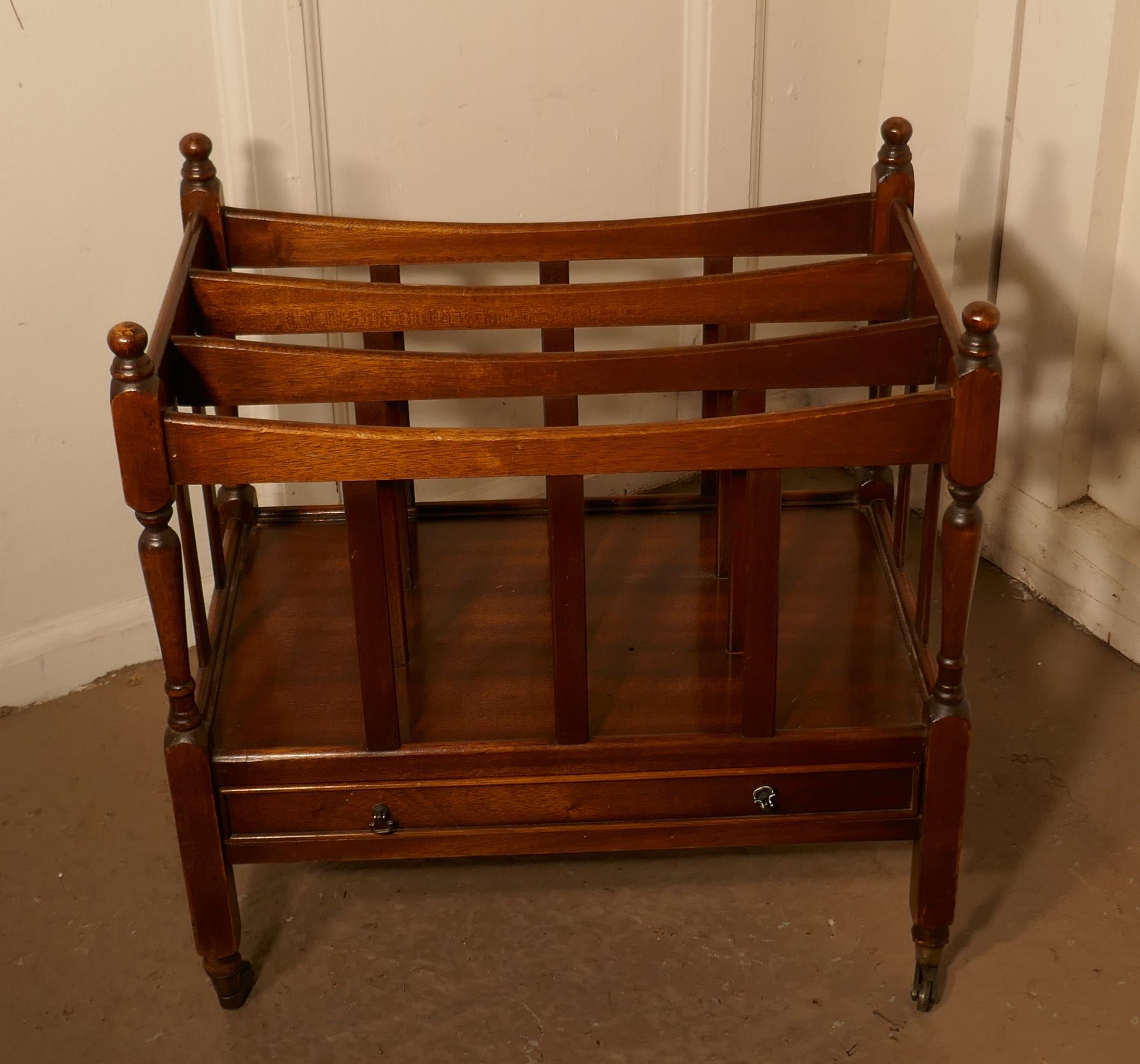 Mahogany Canterbury Magazine Stand 1