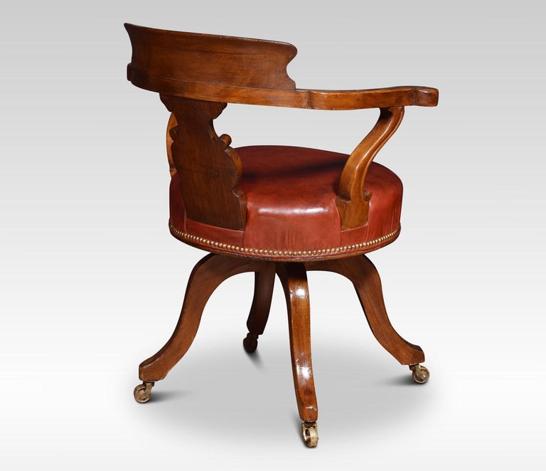 Mahogany Captains Office Chair at 1stDibs
