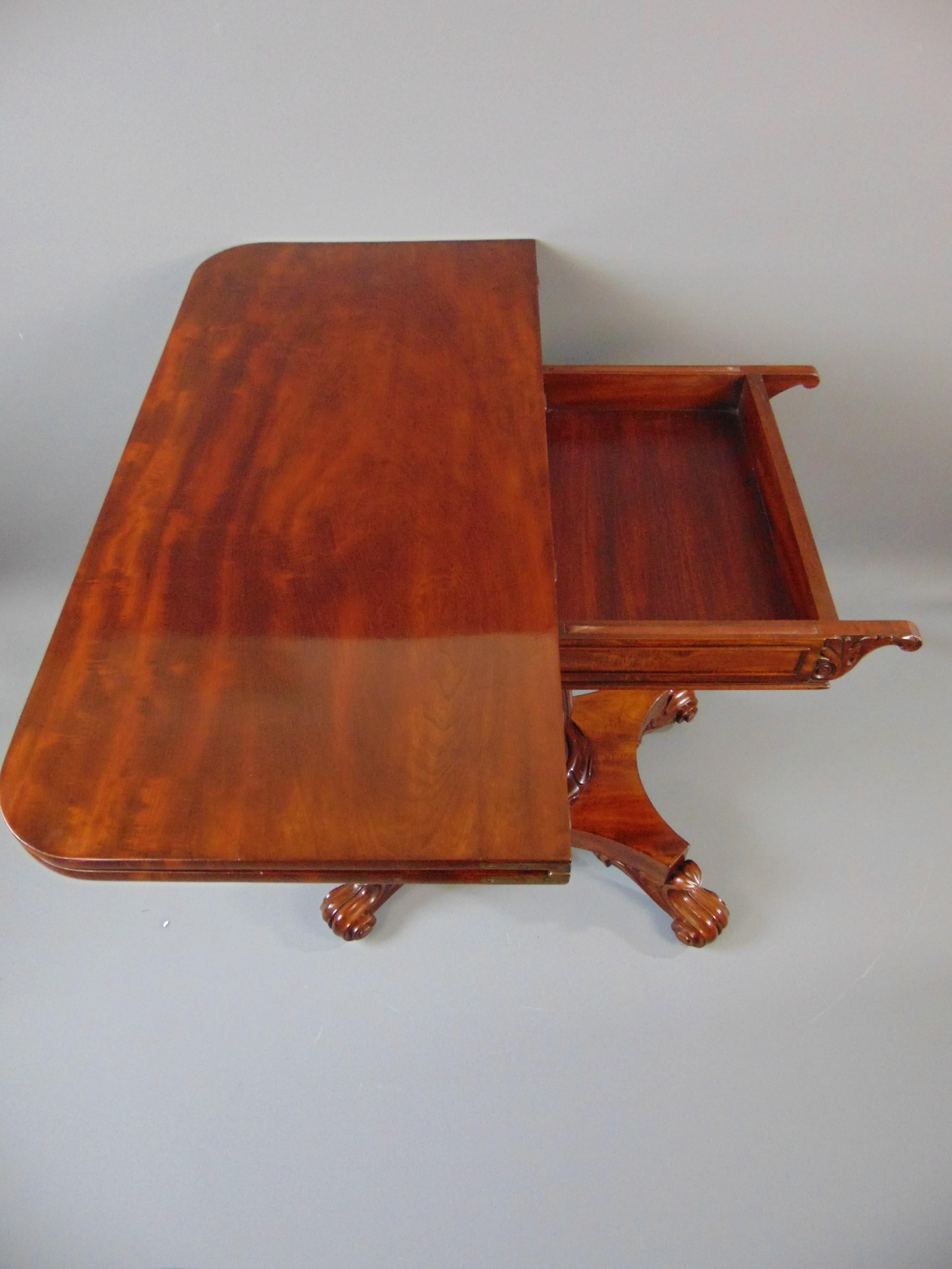 Mahogany Card Console Table English 19th century In Good Condition In Staffordshire, GB