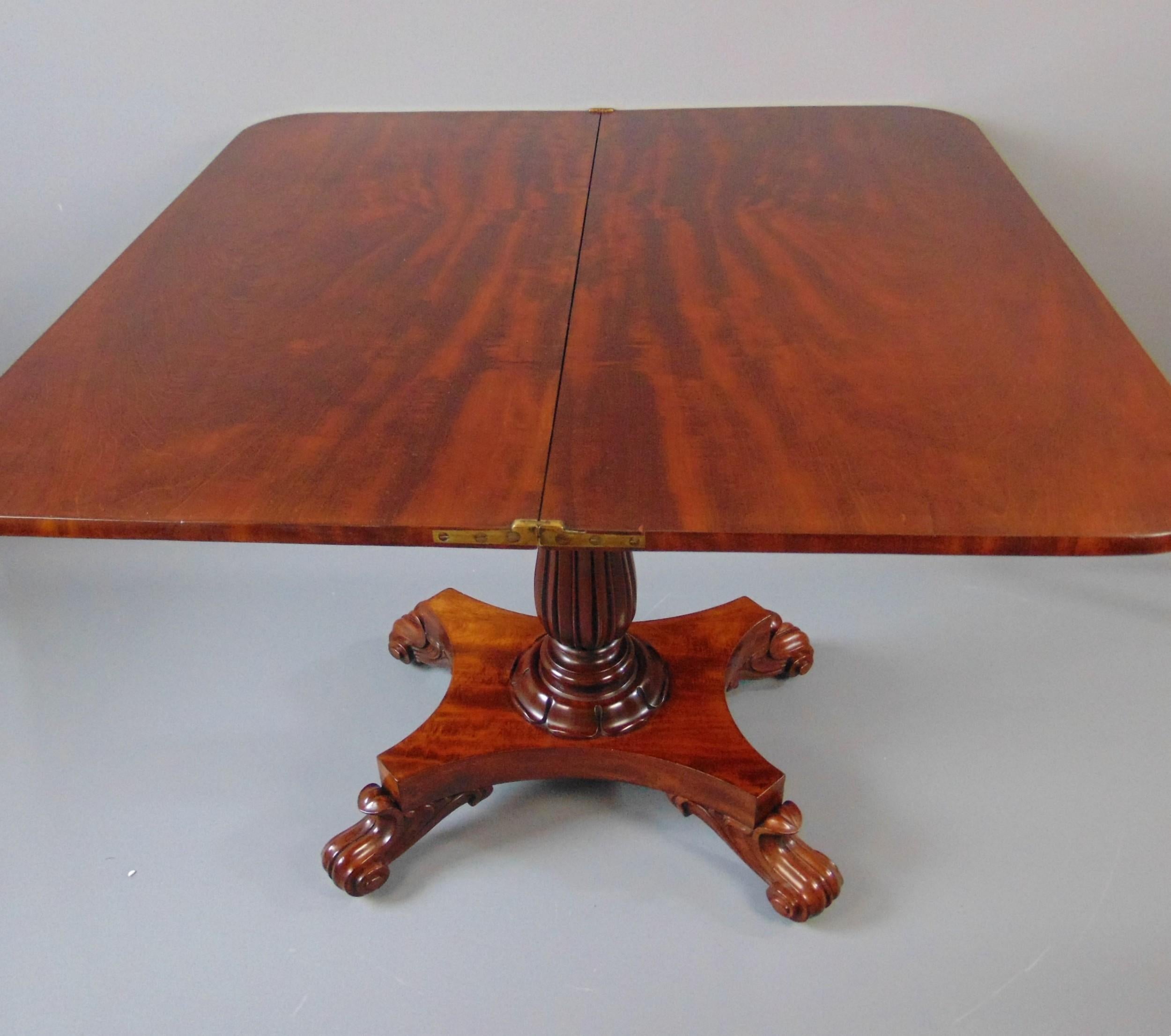 19th Century Mahogany Card Console Table English 19th century