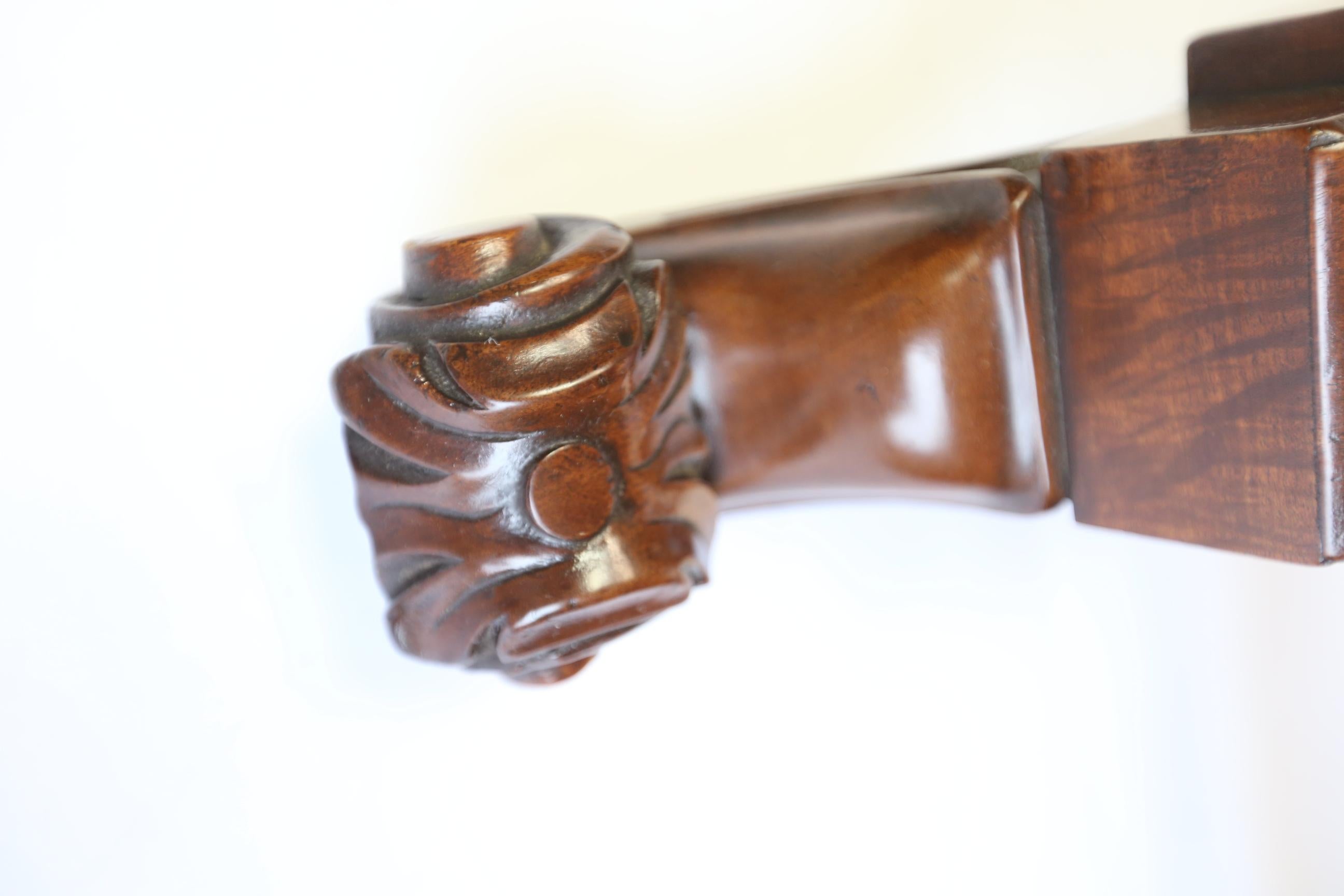 Mid-19th Century Mahogany & carved  leather top Library table circa 1830s For Sale