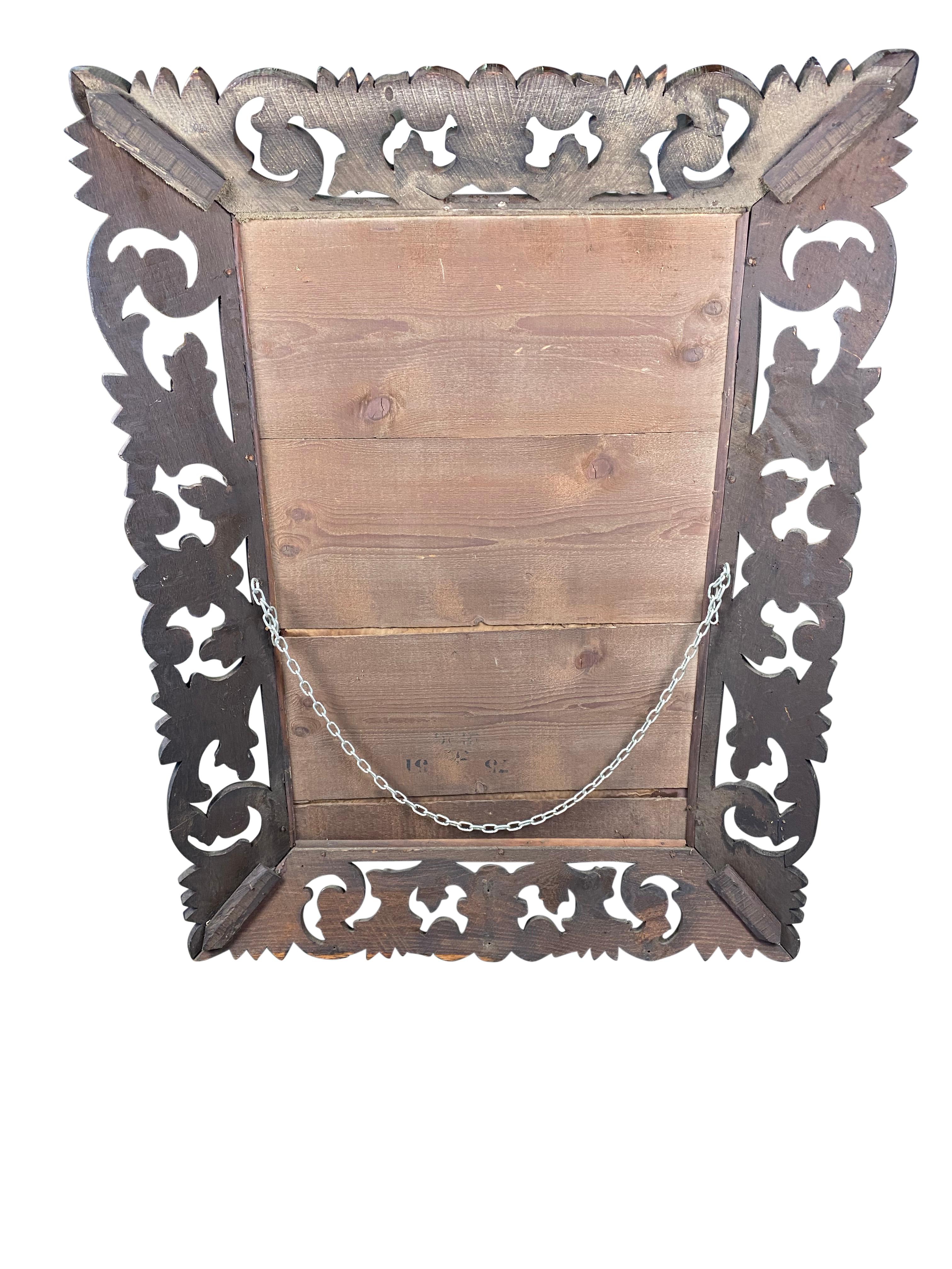 Mahogany Carved Mirror, 19th Century For Sale 4