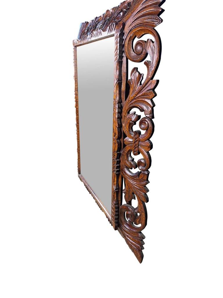Mahogany Carved Mirror, 19th Century For Sale 4