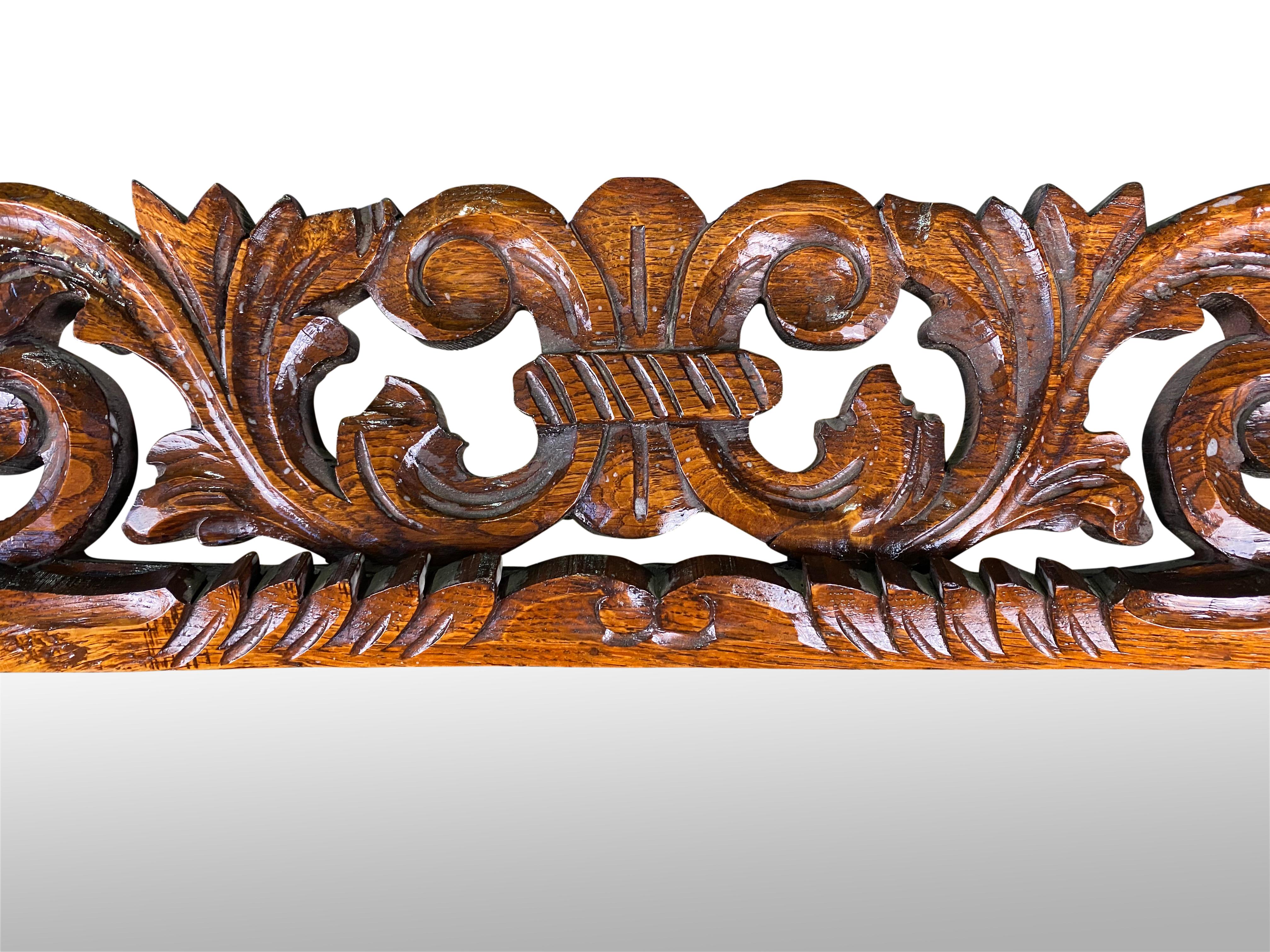 Woodwork Mahogany Carved Mirror, 19th Century For Sale