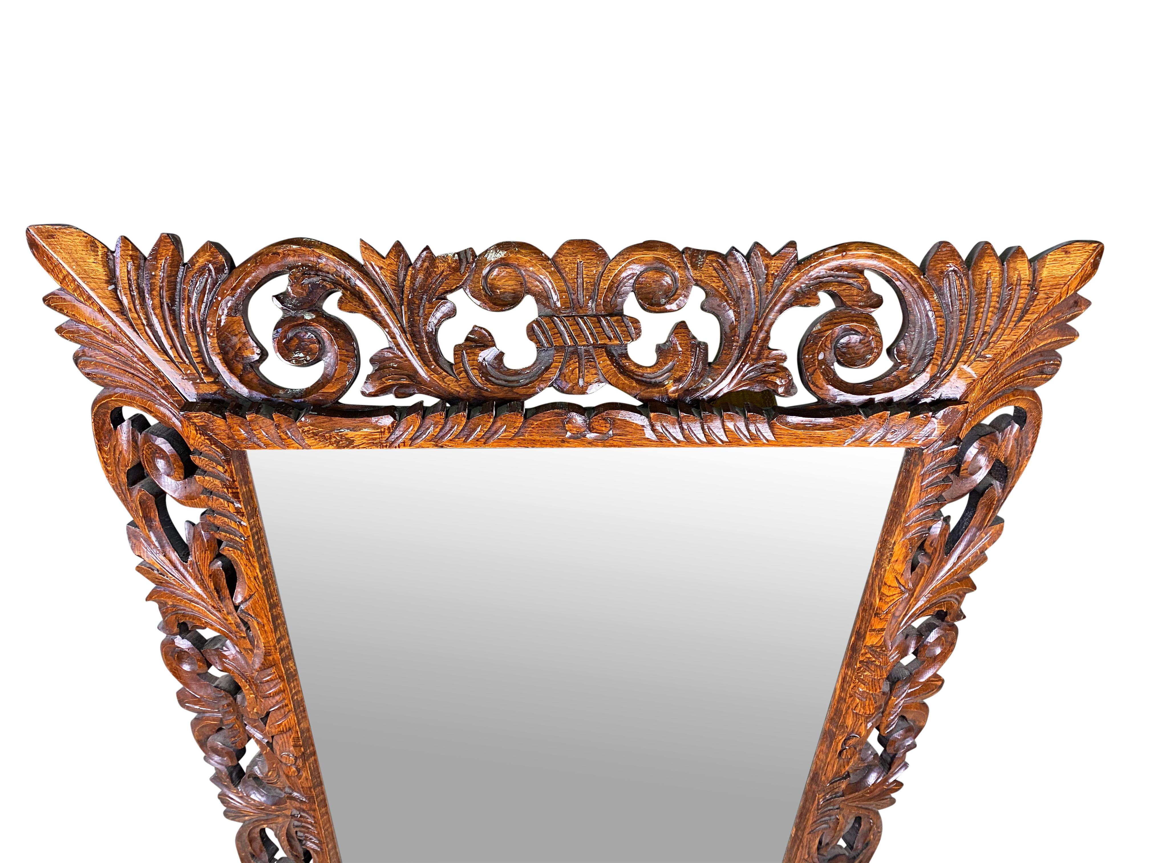 Mahogany Carved Mirror, 19th Century In Good Condition For Sale In London, GB