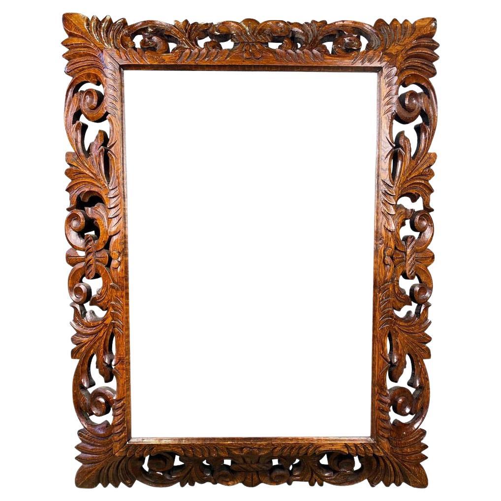 Mahogany Carved Mirror, 19th Century For Sale