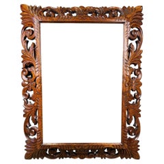 Antique Mahogany Carved Mirror, 19th Century