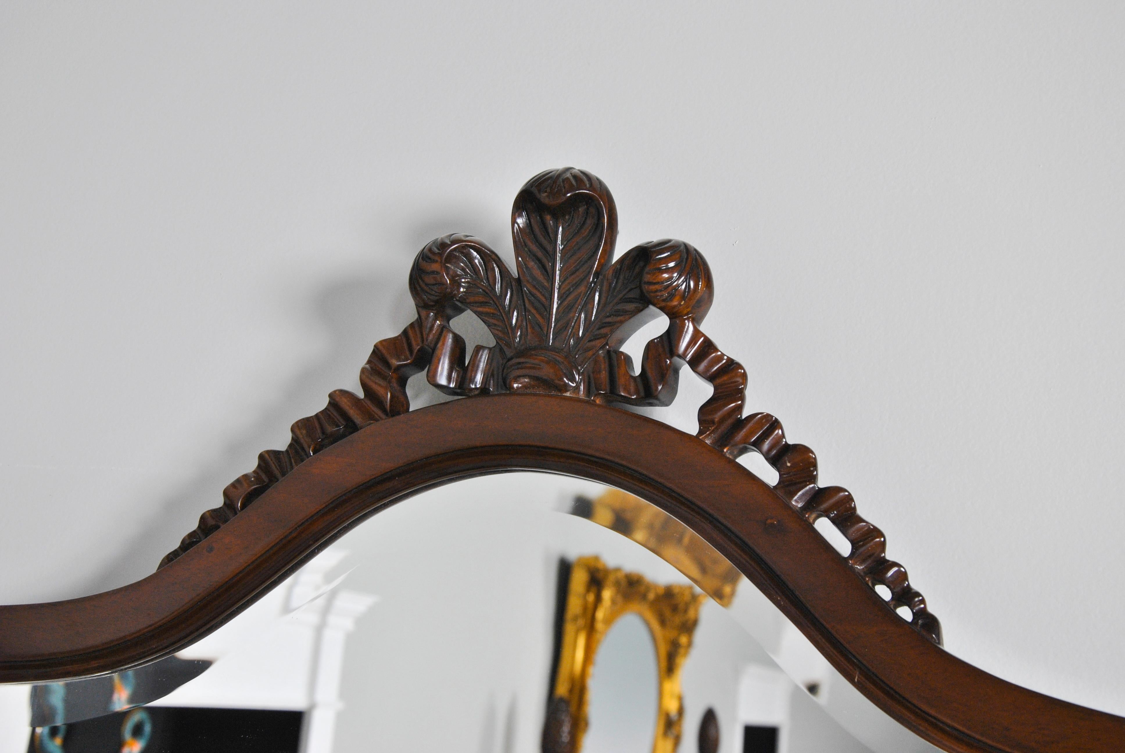 Chippendale Mahogany Carved Mirror For Sale