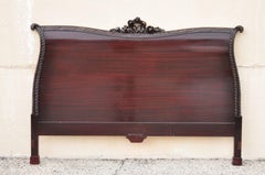 Mahogany Carved Plume Feather Prince of Wales King Size Bed Headboard