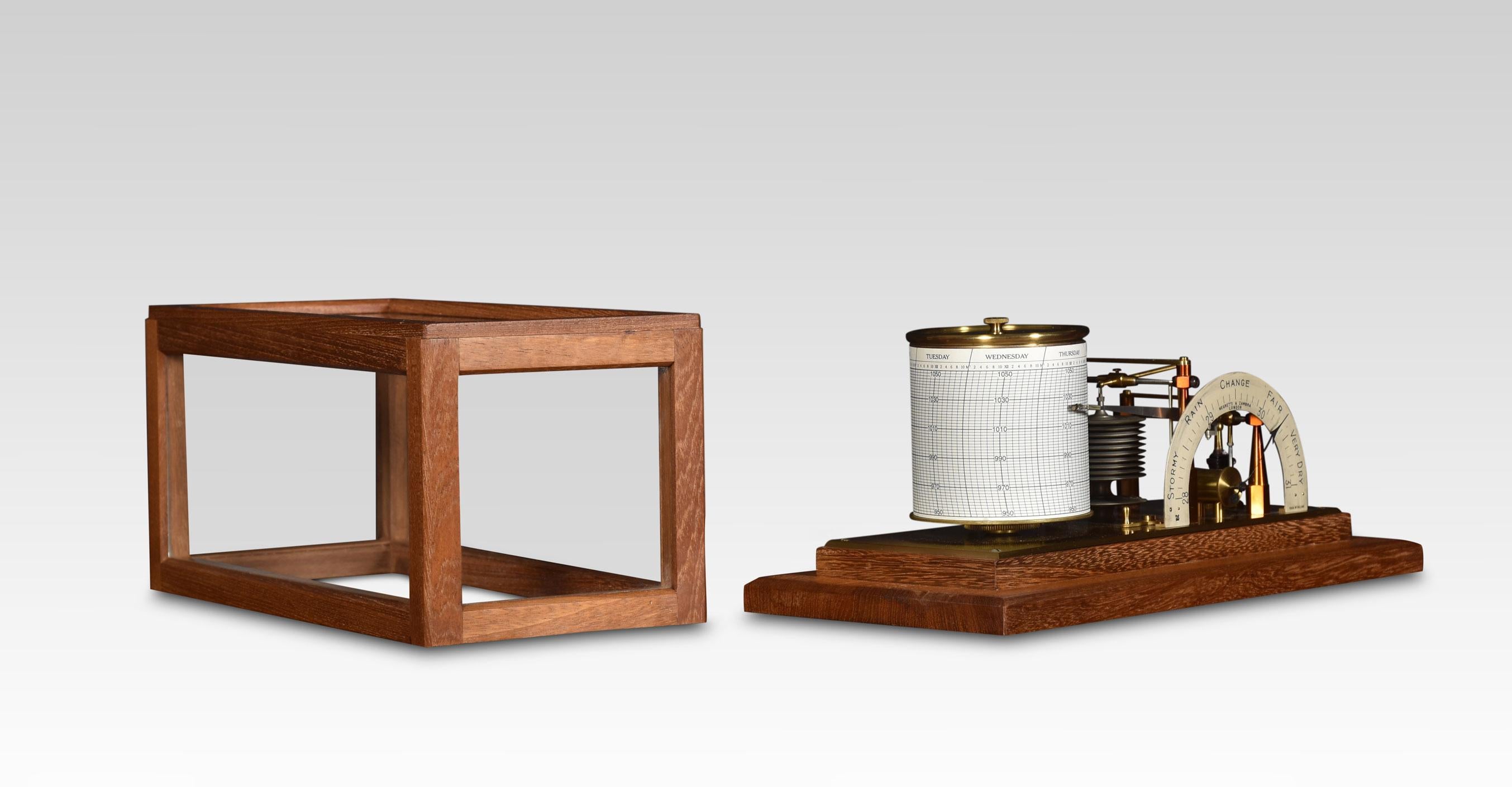 Britannique Barographe et baromètre avec boîtier en acajou de Negretti & Zambra