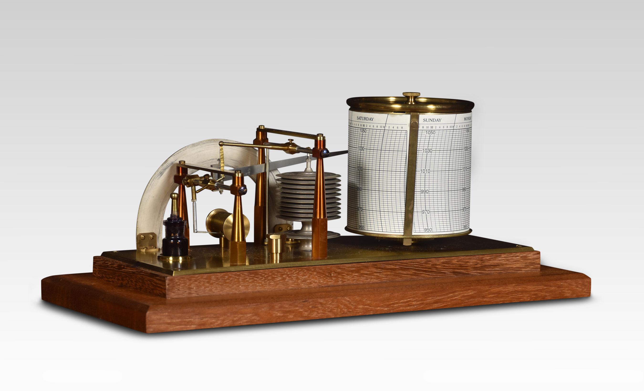 Mahogany Cased Barograph and Barometer by Negretti & Zambra For Sale 1