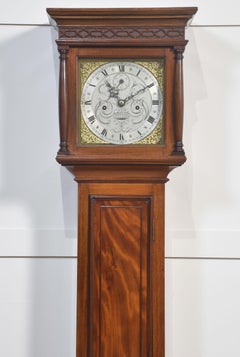 Mahogany cased eight day grandmother clock