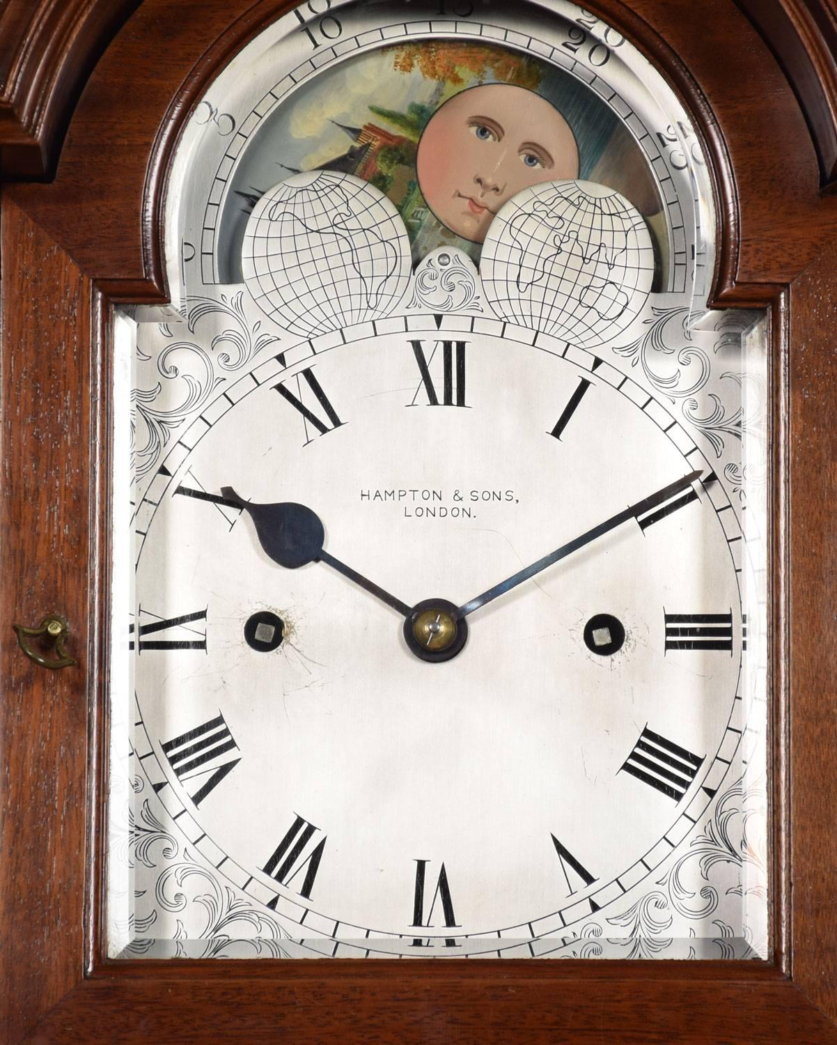 Mahogany Cased Grandmother Clock by Hampton & Son Pall Mall 2