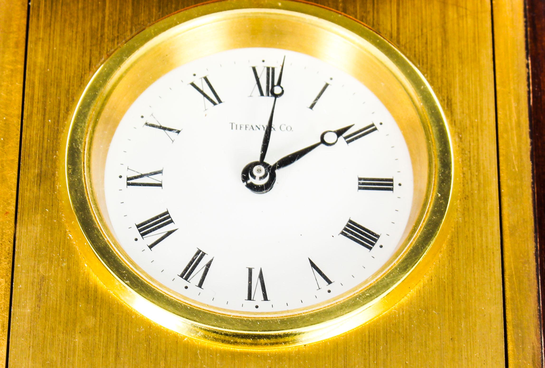 Mahogany Cased Mahogany Travel Clock by Tiffany & Co, Mid-20th Century In Good Condition In London, GB