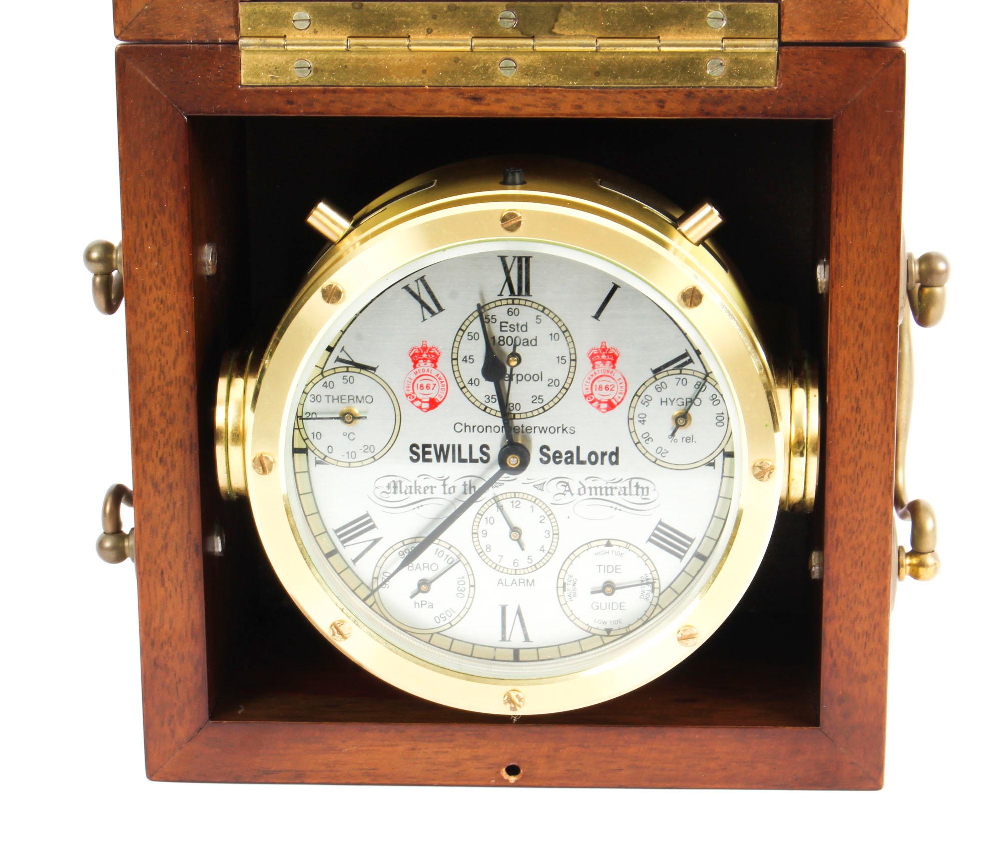 Mahogany Cased Sewills Sealord Nelson Chronometer Compendium, 20th Century 3