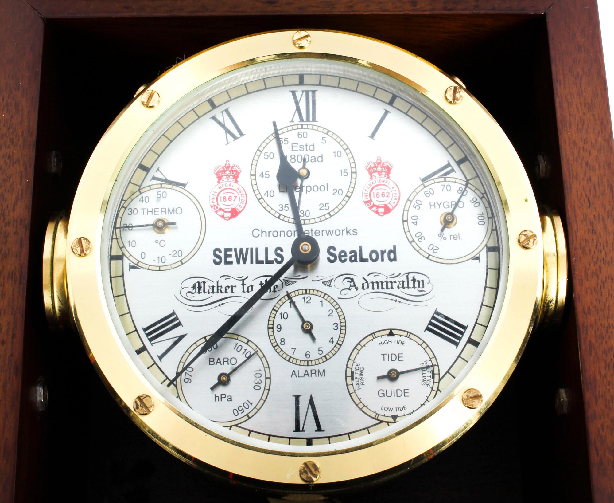 Mahogany Cased Sewills Sealord Nelson Chronometer Compendium, 20th Century 5