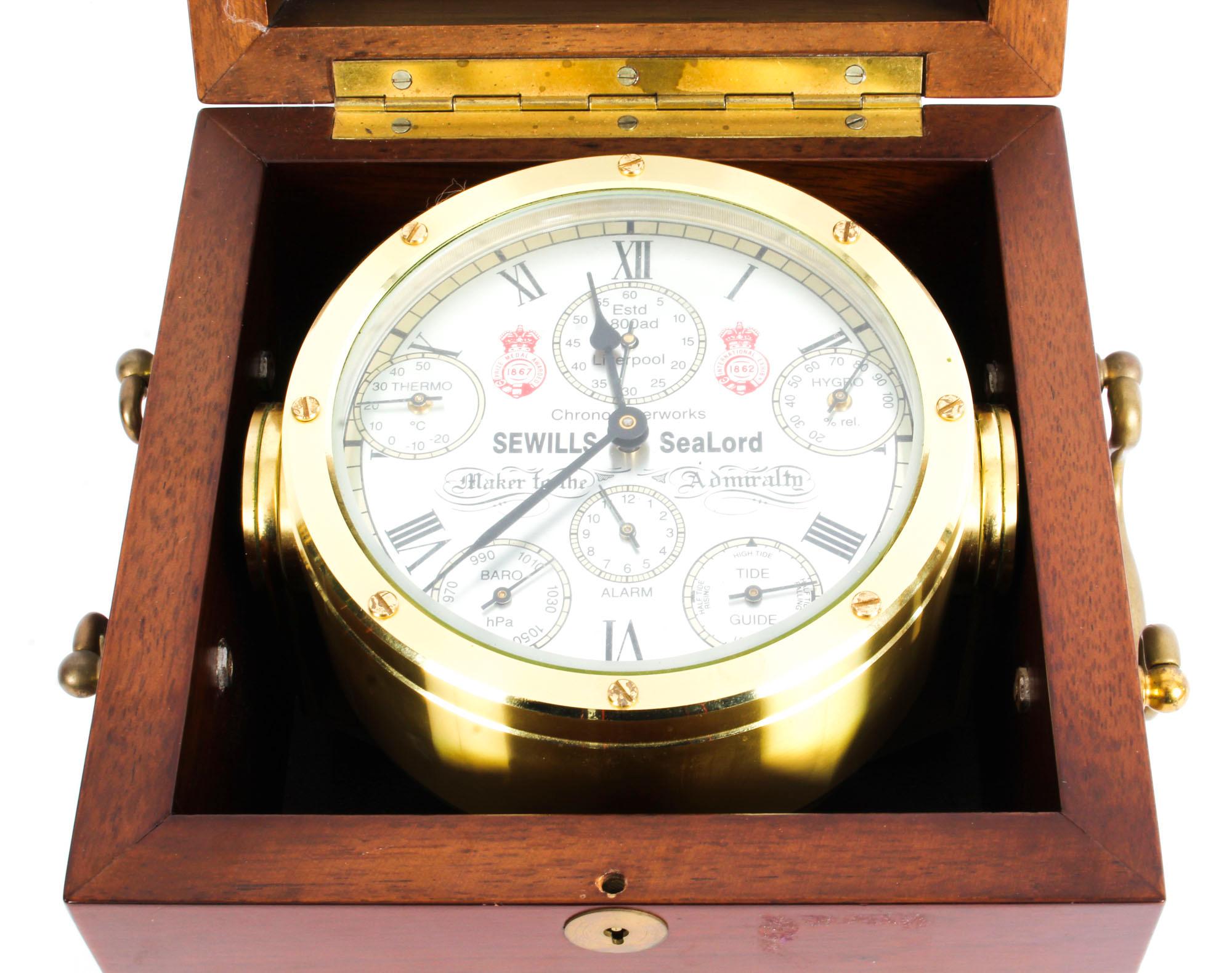 Mahogany Cased Sewills Sealord Nelson Chronometer Compendium, 20th Century 7