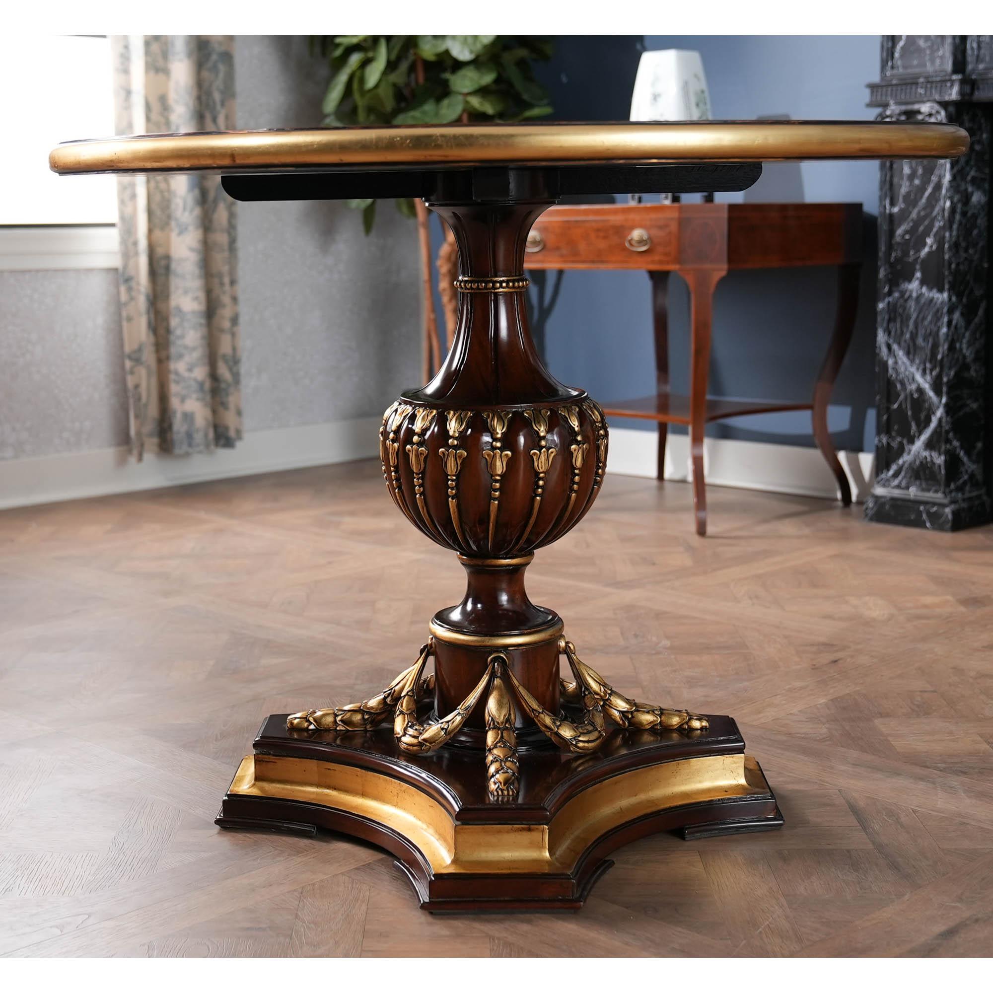 Hand-Carved Mahogany Center Table For Sale