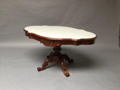 Mahogany Center Table with Marble Top