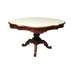 Mahogany Center Table with Marble Top